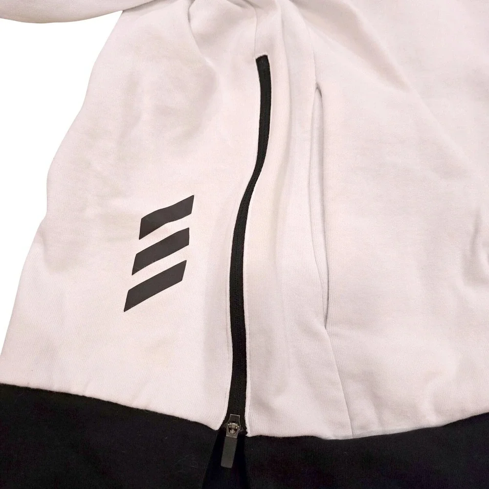 adidas Adicross 1/4 Zip Golf Hoodie Mens XL White Black Pullover RN88387 CA40312
